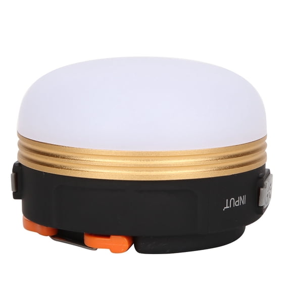 BIMZUC Outdoor USB Charging Portable Hanging Magnetic LED Light Tent Lantern Camp Lamp Portable Emergency Lights For Night Hiking Backpacking Gold Ring 4.33 inches / 11 cm
