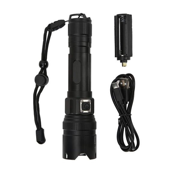 BIMZUC P50 LED Zoomable Flashlight USB Rechargeable Torch 5 Modes Lighting for Outdoor Camping[cite: 1]