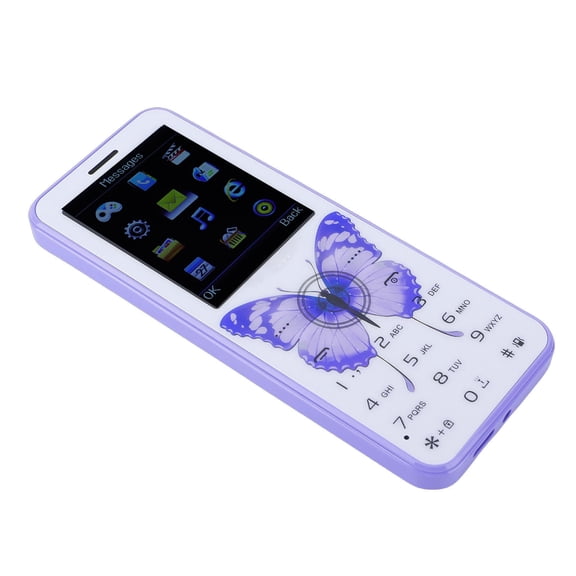 BIMZUC P70+ GSM Unlocked Mobile Phone Dual SIM 2G Basic Cell Phone with 2.4 Inch Color Screen, Big Buttons, Bluetooth 4.0, LED Flashlight, Purple