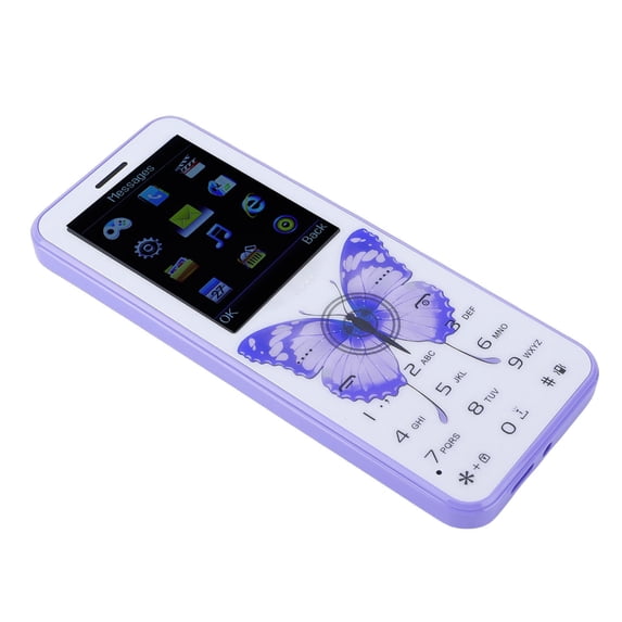 BIMZUC P70+ GSM Unlocked Mobile Phone Dual SIM 2G Basic Cell Phone with 2.4 Inch Color Screen, Big Buttons, Bluetooth 4.0, LED Flashlight, Purple
