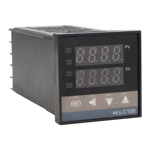 BIMZUC PID REX-C100 Temperature Controller Kit with Max 40A SSR and K Thermocouple Probe, Digital Electromechanical Smart Thermostat for Industrial Heating Ovens, 110-240 VAC / 0-400C