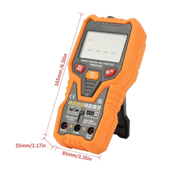 BIMZUC PM8248S Auto Ranging Handheld Digital NCV Multimeter Tester 6.50 inches / 16.5 cm