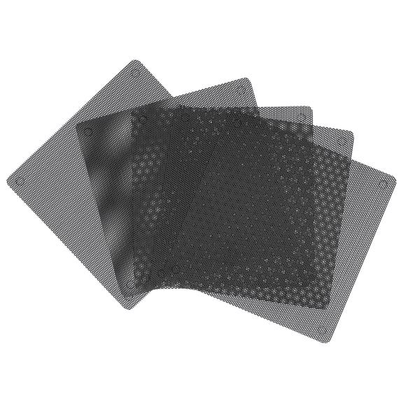 BIMZUC PVC Computer Fan Dust Filter Cover, High Airflow 4.7 Inches / 12 cm PC Fan Case Dust-Proof Protector Net for Home Desktop Computers and Laptops, 5-Pack Black
