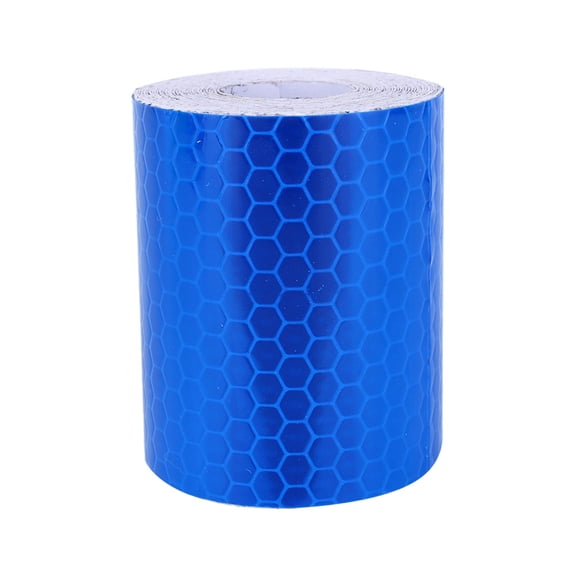 BIMZUC PVC Reflective Safety Warning Tape Conspicuity Tape Roll Checked Pattern 1.97 inches / 5 cm Width 9.84 feet / 3 M Length Blue 1 Count Per Pack