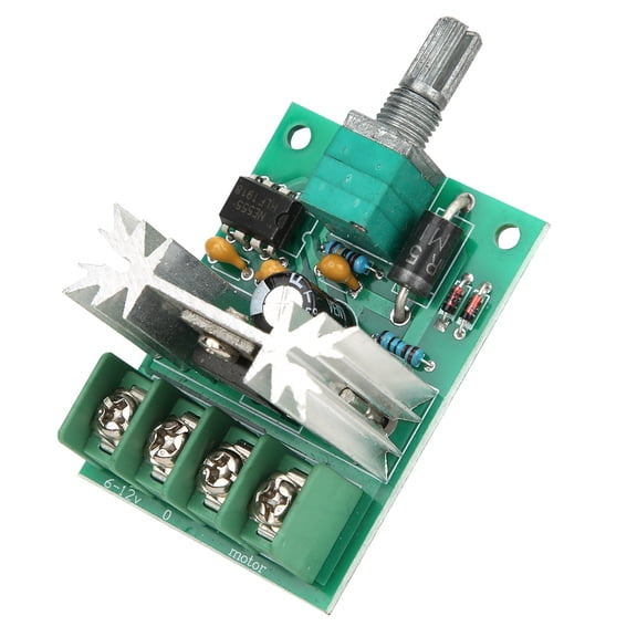 BIMZUC PWM DC Motor Speed Controller Control Switch with Aluminum Alloy Knob DC 6-12V 6A 0-100% Adjustable Range (2.6 inches / 6.6 cm)