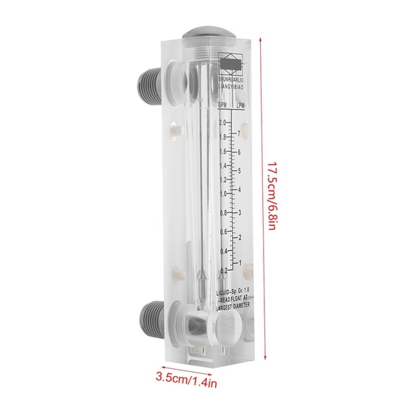 BIMZUC Panel Type Glass Liquid Flowmetre Water Flow Measuring Meter 0.2-2GPM / 1-7LPM