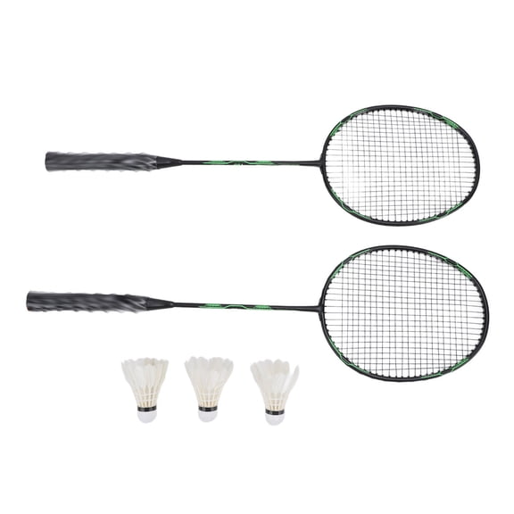 BIMZUC Performance Badminton Racket Set Carbon Aluminum One Piece 2 Player Lightweight Professional Badminton Racquet with Ball Case Men Women Black Green 28.35 inches / 72 cm