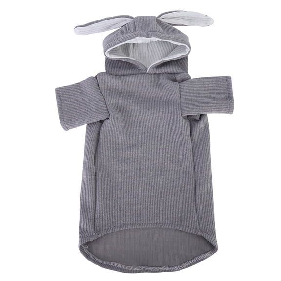 BIMZUC Pet Cat Small Dog Costumes Rabbit Ear Shape Clothes Keep Warm Hooded Design Autumn Winter Gray XS Adorable Pet Apparel For Fun (5.91 inches / 15 cm)
