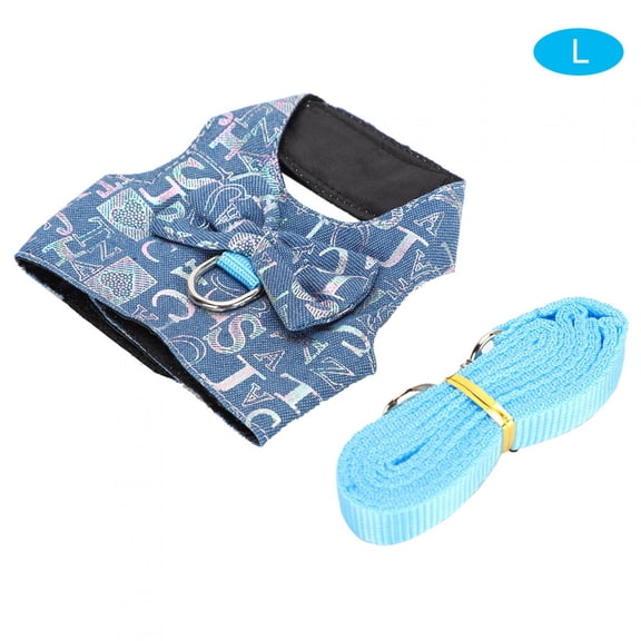 BIMZUC Pet Vest Chest Strap Harness for Small Animals Rabbits Hamsters Chinchillas Breathable Step-in Vest Harness with Traction Rope Size L (Large, 10 inches / 25.4 cm)