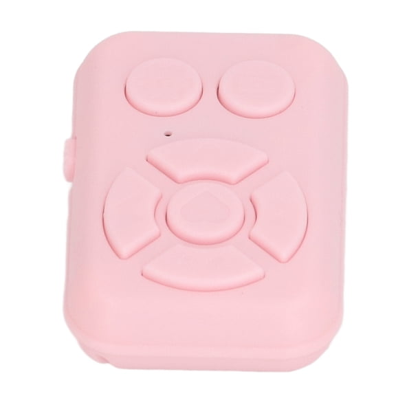 BIMZUC Phone Bluetooth Remote Control Rechargeable 7 Keys Wireless Media Controller for Novels Photos Videos Volume Adjustment Pink