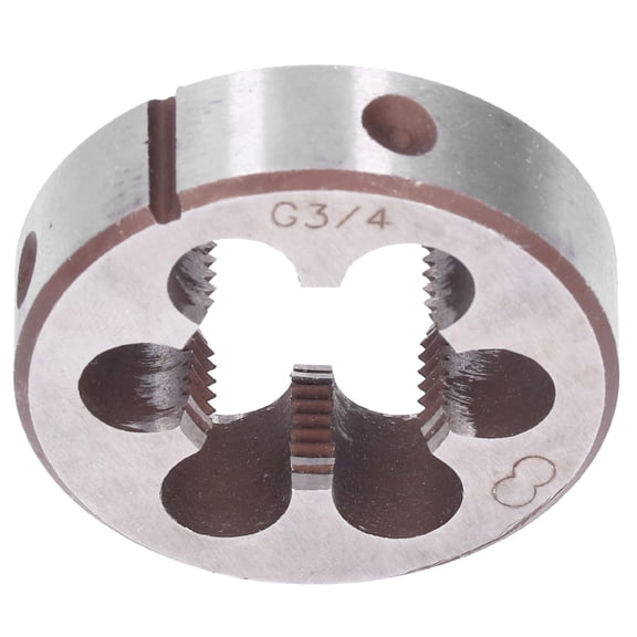 BIMZUC Pipe Die Round Cylindrical Straight Screw Thread Die for Tap G3/4 Threading Hand Tools, Alloy Steel Construction, 2.17 inches / 5.5 cm Outer Diameter, Silver