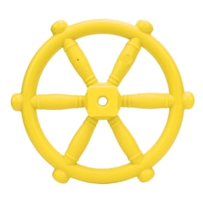 BIMZUC Pirate Ship Wheel Toy Steering Wheel for Treehouse Outdoor Playhouse Backyard Playset Swing Set Playground Accessories Attachments Yellow Durable Plastic 12.2 inches / 31 cm Replacement Part