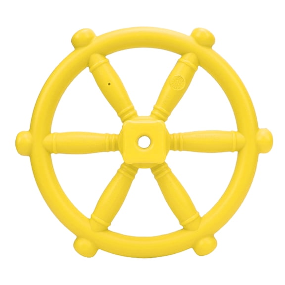 BIMZUC Pirate Ship Wheel Toy Steering Wheel for Treehouse Outdoor Playhouse Backyard Playset Swing Set Playground Accessories Attachments Yellow Durable Plastic 12.2 inches / 31 cm Replacement Part