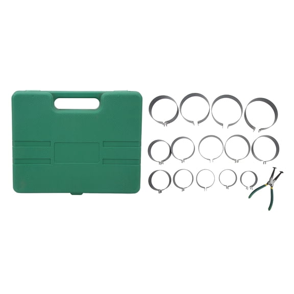 BIMZUC Piston Ring Compressor Set, Professional Universal Engine Cylinder Installer Pliers with 14 Band Tool Kit, Heavy Duty Automotive Repair Tool for Car and Truck