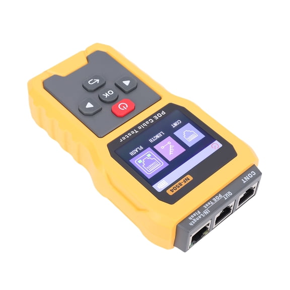 BIMZUC PoE Cable Tester with 2.4 Inches / 6.1 cm LCD Screen, Premium RJ45 Ethernet Cable Length Tester, Advanced Continuity Power Load Test Instrument, Heavy Duty Hub Flash Network Tester