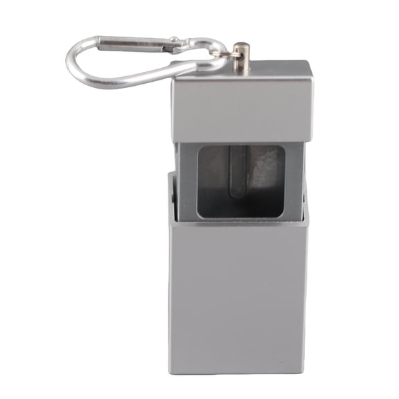 BIMZUC Pocket Ashtray Mini Portable Stainless Steel with Mountaineering Buckle for Outdoor Travel, Silver