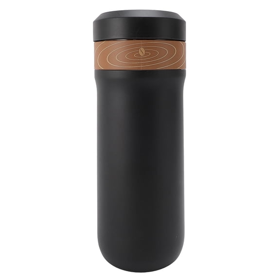 BIMZUC Portable 320ml French Press Coffee Mug DoubleLayer 304 Stainless Steel, 4Layer Filter, 8Hour Heat Retention, TravelReady Design