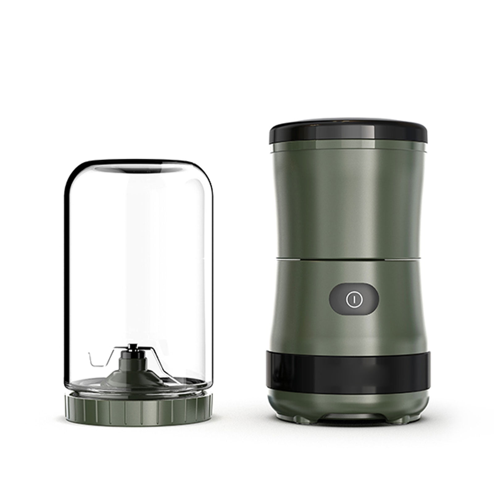 BIMZUC Portable Coffee Grinder Juicer Ice Crusher 3-In-1 High-Speed 18000BPM Compact Electric Food Processor for Camping and Outdoor Travel, Green (8.66 inches / 22 cm)