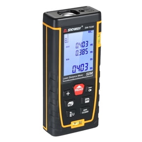 BIMZUC Portable Digital Laser Distance Meter Handheld Range Finder High-Precision Measurement Tool with LCD Display 30 Groups Data Storage Volume Area Pythagorean Modes 164 ft / 50m
