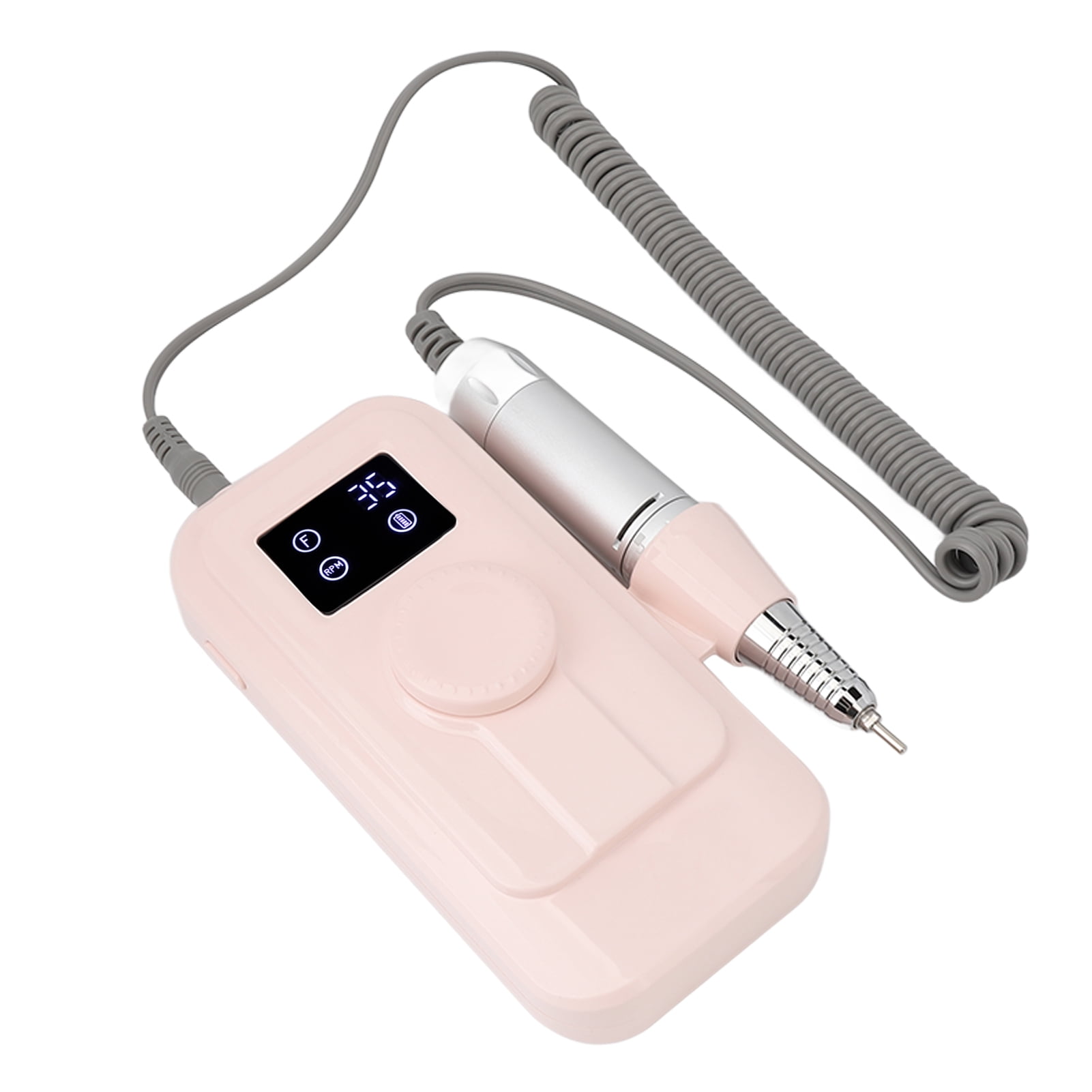 BIMZUC Portable Electric Nail Drill Machine Rechargeable 35000 RPM Professional High Power Nail Art File Drill Kit for Gel Nails, Pink (9.45 in / 24 cm)