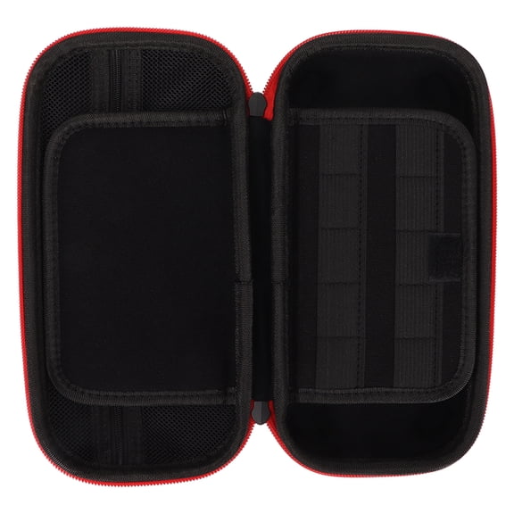 BIMZUC Portable Hard Shell Carrying Case for Switch Dual Zipper Protective Game Console Storage Bag Travel Cover, Red Zipper, 9.45 inches / 24 cm
