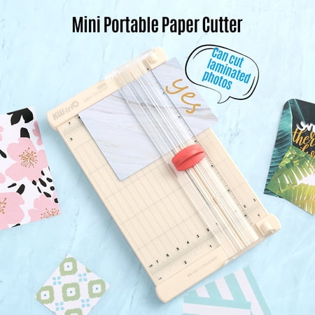 BIMZUC Portable Mini Paper Trimmer 6.3-Inch Cutting Length Guillotine for Scrapbooking, Photos, Craft Paper, White