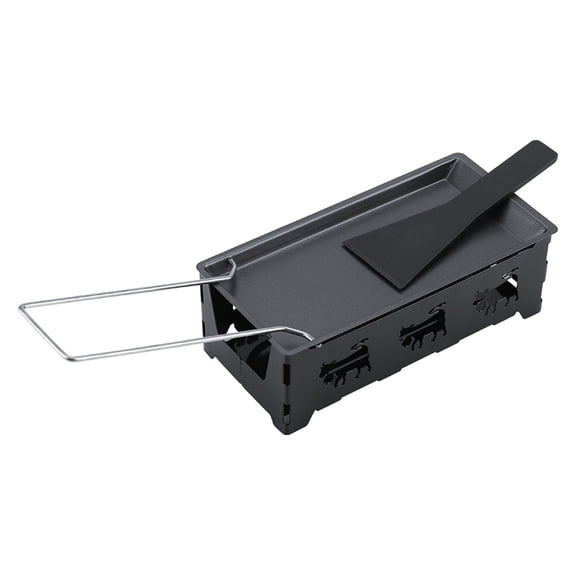 BIMZUC Portable Non-Stick Cheese Raclette Rotaster Baking Tray Stove Set, Compact Personal Grilling Tool for Home Kitchen and Camping, 7.28 x 3.62 inches / 18.5 x 9.2 cm