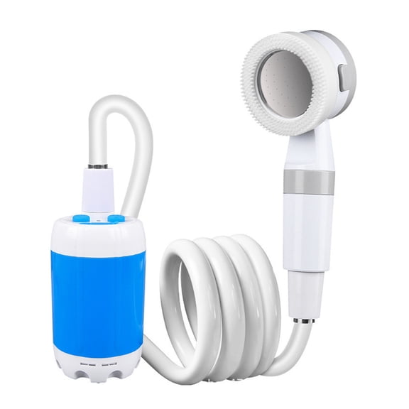 BIMZUC Portable Outdoor Shower Battery Powered Handheld Camping Showerhead with 2 Spray Modes, 2M Long Hose, 4000mAh Rechargeable Lithium Battery, Perfect for Camping Backpacking and Travel, Blue