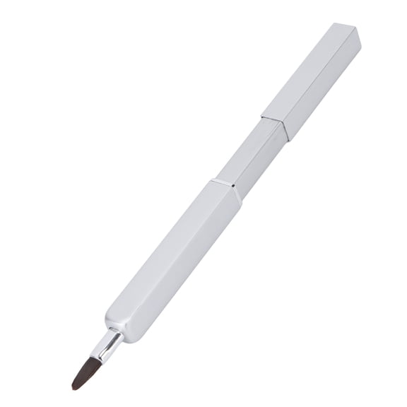 BIMZUC Portable Retractable Lip Makeup Brush Lipstick Lip Gloss Brush Applicator Makeup Tool, Silver, Perfect for Precise Application and Travel, 1 Piece