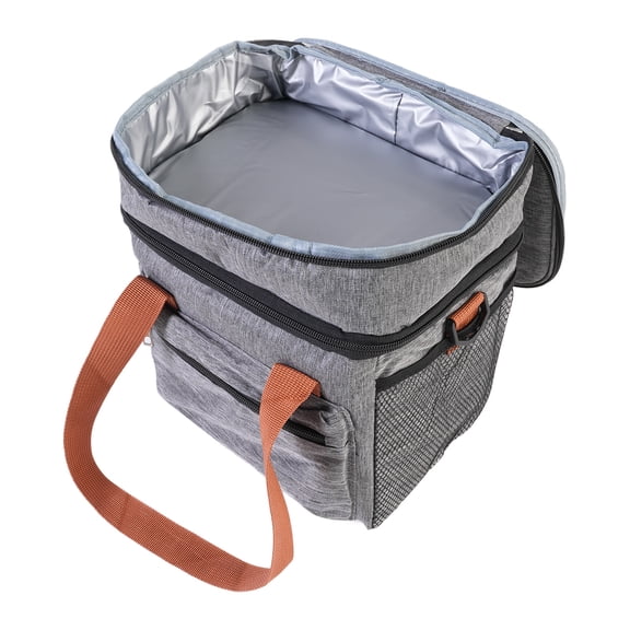 BIMZUC Portable Soft Sided Cooler Bag Large Capacity 3 Layer Insulation Waterproof Picnic Lunch Bag for Camping Beach Travel, Gray (10.8 inches / 27.5 cm)