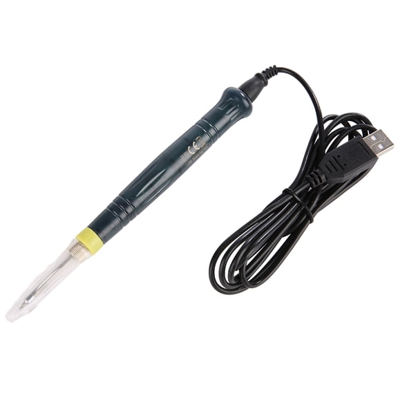 BIMZUC Portable USB Electric Soldering Iron 5V 8W DIY SMD PCB Soldering Repair Tool Compact Welding Pen with LED Indicator and Protective Cap for Home Electronics Repair (7.48 inches / 19.00 cm)