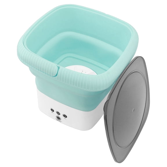 BIMZUC Portable Washing Machine ABS Noiseless Mini Foldable Laundry Bucket Washer for RV Travel Apartment Green 110-240V Compact Foldable Washer 10.6 inches / 27 cm High Power Folding Washer[cite: 1]