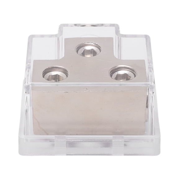 BIMZUC Premium 2 Way Power Distribution Block Zinc Alloy Distribution Connecting Block With Plastic Cover for Car Audio Mod 1 In 2 Out Universal Fitment 12-48V Audio Splitter System Component