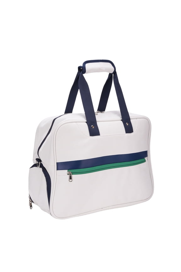 Premium Badminton Bag Large Capacity Splash Proof PU Tennis Sling Bag with Shoulder Strap Independent Shoe Bin for Outdoor Sports Racquet Bag 22x15.3x1.9 Inches / 56x39x5 cm