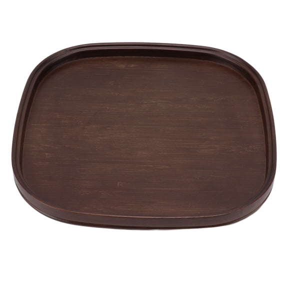 BIMZUC Premium Bamboo Serving Tea Tray Teaboard Refreshment Dried Fruit Teacup Serving Plate Walnut Wood Color Small 10.24 Inches / 26 cm For Home Tableware