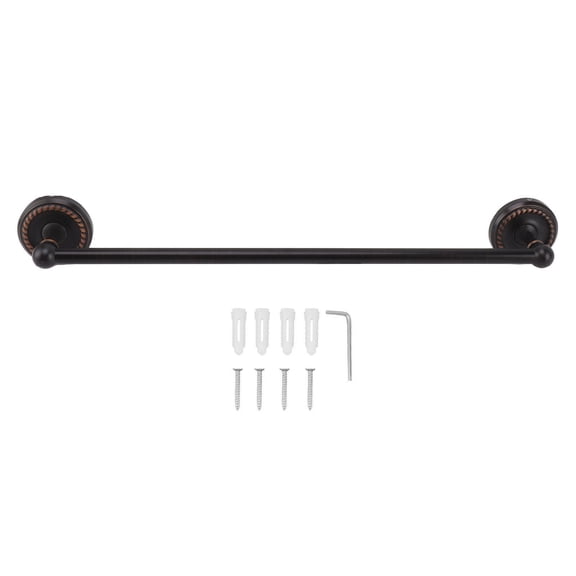 BIMZUC Premium Copper Towel Bar – European Style Single‑Bar Rack, Rust‑Resistant, Space‑Saving Bathroom Hanging Rack, Black