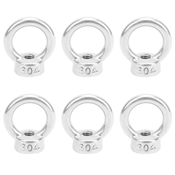 BIMZUC Premium M6 Lifting Eye Nuts 304 Stainless Steel Female Thread Ring Shape Heavy Duty Mechanical Fastener Fittings Loop Holes Hardware Pack for Cables and Ropes (10 Pieces)