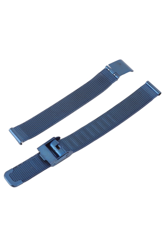 Premium Mesh Woven Stainless Steel Watchband, Flexible Replacement Watch Strap Accessory for Men and Women, Blue Color, 14mm / 0.55 inches Width, Quick Release Casual Elegance