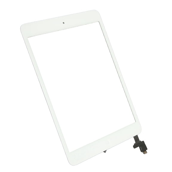 BIMZUC Premium Touch Screen Digitizer Universal Repair Parts Replacement Glass Panel Kit with IC Chip Assembly, Home Button and Pre-Applied Adhesive Tape Compatible with iPad Mini 1 and Mini 2, White