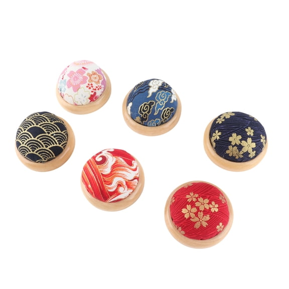 BIMZUC Premium Wooden Base Sewing Pin Cushion for Needle Storage and DIY Crafts (6 Pieces / 10 inches / 25.4 cm)