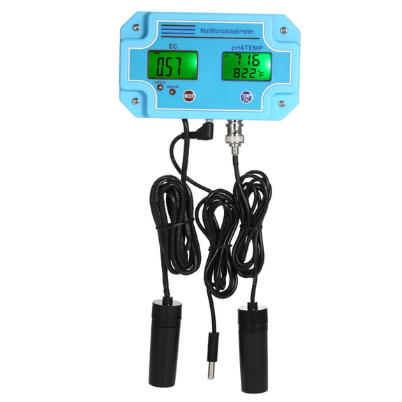 BIMZUC Professional 3 in 1 pH/EC/TEMP Multi-parameter LCD Water Detector Tri-Meter Tester (9.84 inches / 25 cm)