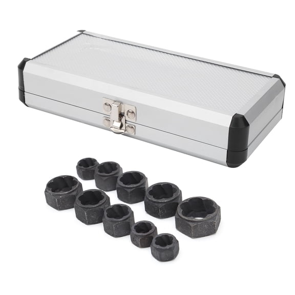 BIMZUC Professional Damaged Nut Extractor Remover Set 10Pcs Premium Aluminum Alloy Rusted Bolt Remover High Precision Metric Hardware Impact Tools Kit 0.35 to 0.7 Inches / 9 to 19 mm