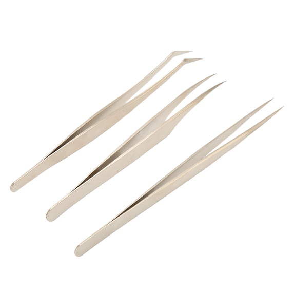 BIMZUC Professional Eyelash Extension Tweezers Set, Stainless Steel Fine Tip Applicators for Volume Lashes, Includes Angled, Curved, and Straight Lash Tweezers with Organizers, 10 inches / 25.4 cm