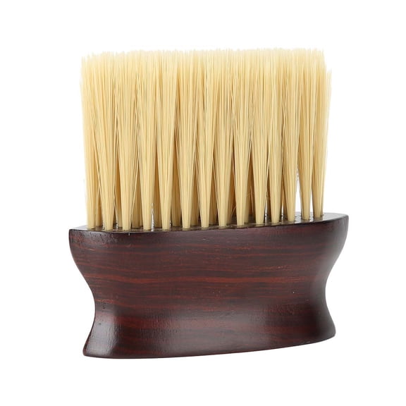 BIMZUC Professional Neck Face Hair Remover Brush, Solid Wood Handle Fiber Hair Dust Cleaning Sweeping Barber Brush, 5.51 inches / 14 cm
