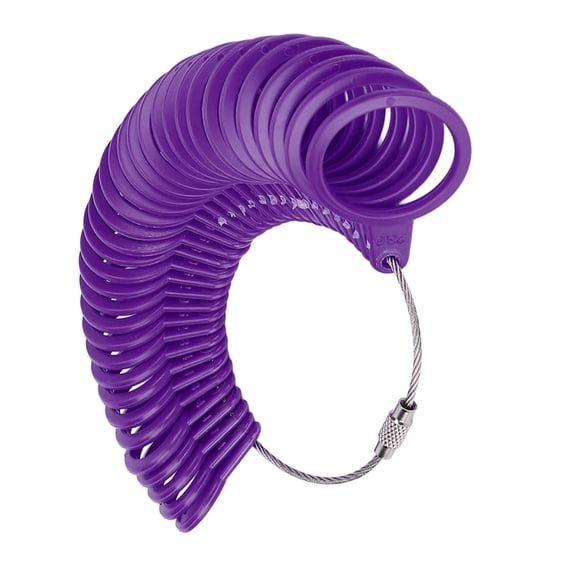 BIMZUC Professional Ring Sizer Measuring Tool and Finger Size Gauge, Accurate Jewelry Sizing Tools for Jewelry Making, Purple Ring Sizer Gauge Measure Rule (9.00 in / 22.8 cm)