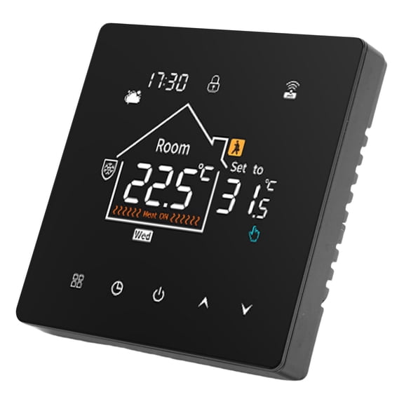 BIMZUC Programmable Digital Thermostat for Home, LCD Color Touchscreen 7 Day Temperature Controller with Data Memory Function, Regular AC90-240V (4.33 inches / 11 cm)