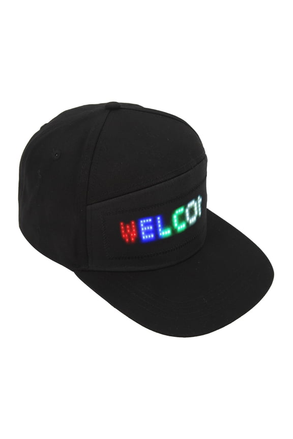 Programmable LED Cap Bluetooth App Controlled Customizable Message Display Hat for Outdoor Concerts Festivals and Parties Unisex Black 7.87 inches / 20 cm