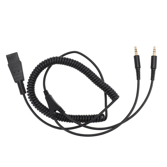 BIMZUC Quick Disconnect to 3.5mm Cable, QD to Dual 3.5mm Audio Adapter Cord for Plantronics Headsets PC Sound Card, PVC Wire Cable, Black, 9.8 Feet / 3 Meters (1 Pack)