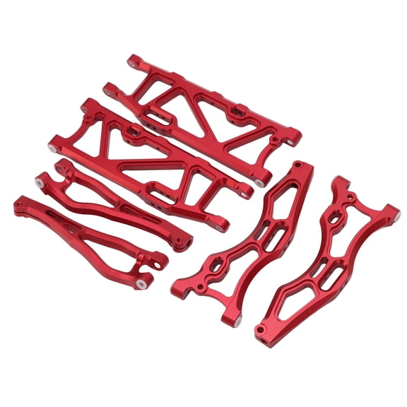 BIMZUC RC Car Suspension Arm Set Aluminium Alloy Front Upper Lower & Rear Lower Swing Arms Upgrades with Ball Heads & Screws for ARRMA 1/8 KRATON 6S Scale Vehicle Red Color Replacement Parts
