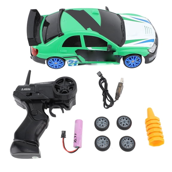 BIMZUC RC Drift Car 2.4G High Speed 4WD Remote Control Racing Toy with Battery Green 7.87 in / 20 cm